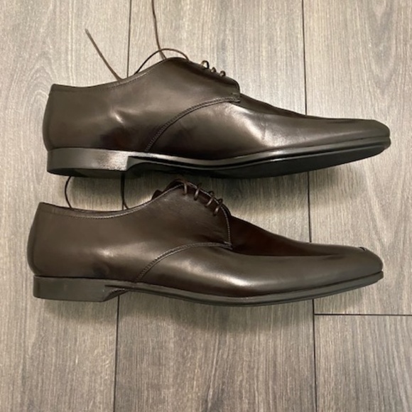 Prada Brown Leather Lace Up Shoes Size 10.5 - Picture 3 of 16
